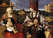 Lucas van Leyden Virgin and Child with Mary Magdalen and a donor Spain oil painting artist